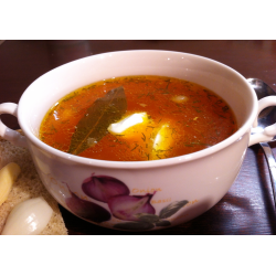Рецепт: Суп с овощами на мясном бульоне