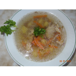Рецепт: Суп на курином бульоне с гречневой крупой