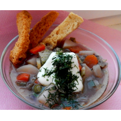 Рецепт: Суп с дикой уткой и свежими овощами