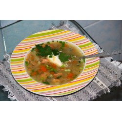 Рецепт: Рыбный суп из горбуши с крупой