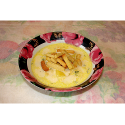 Рецепт: Суп "Солнышко" с плавленым сырком и сухариками