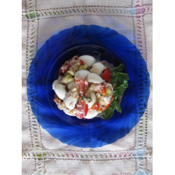 Рецепт: Салат с печенью трески и овощами