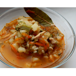 Рецепт: Куриный суп с рисом и брокколи
