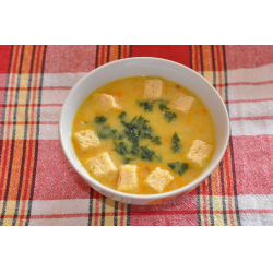 Рецепт: Постный гороховый суп пюре с сухариками