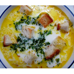 Рецепт: Сырный суп с ветчиной