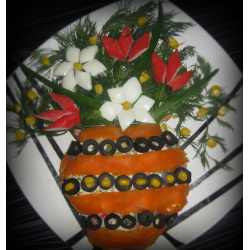 Рецепт: Салат "Ваза с цветами"