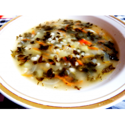 Рецепт: Перловый суп со щавелем