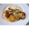 Фото Лимонелла жаренная с печенным картофелем и сметанно-сырным соусом