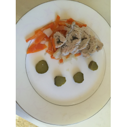 Рецепт: Филе индейки в фольге с луком и морковью