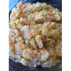 Рецепт: Тушеная капуста с рисом и курицей