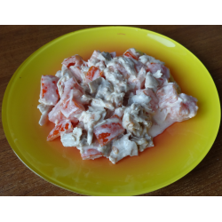 Рецепт: Салат из курицы и помидоров