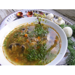Рецепт: Суп чечевичный с шампиньонами