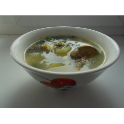 Рецепт: Суп с куриными потрошками и щавелем
