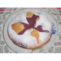 Рецепт: Двухцветный малиново-ванильный кекс