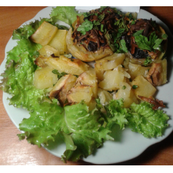 Рецепт: Картофель фаршированный грибами