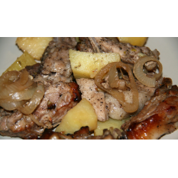 Рецепт: Свиные ребрышки с картошкой в духовке