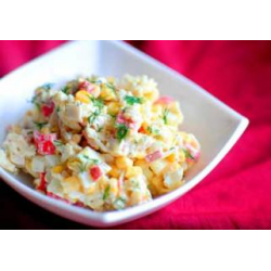 Рецепт: Салат с крабовыми палочками, рисом и овощами "Салатные лодочки"