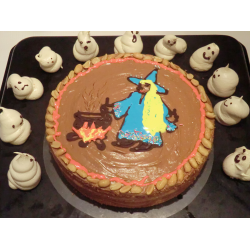 Рецепт: Бисквитный торт "Ведьмин костерок" на Хеллоуин
