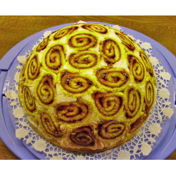 Рецепт: Торт "Лентяй" с творогом и бисквитными рулетами