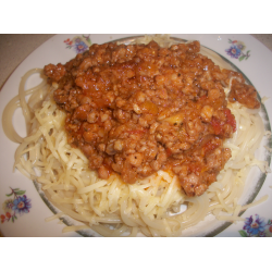 Рецепт: Паста "А-ля Итальянская" с фаршем, помидорами и сыром