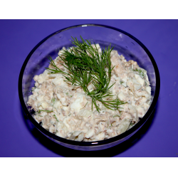 Рецепт: Салат "Рыбный из сайры с зеленью"
