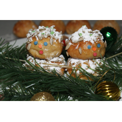 Рецепт: Новогоднее печенье снеговики "Сладкая парочка"