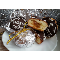Рецепт: Новогодние мандариново-шоколадные кексы "Пожелание"