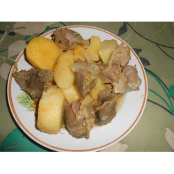 Тушеная картошка с куриными желудками в мультиварке - рецепт автора natashka