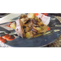 Рецепт: Печень индейки с фасолью и картофелем