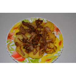 Рецепт: Картофель с салом и свининой