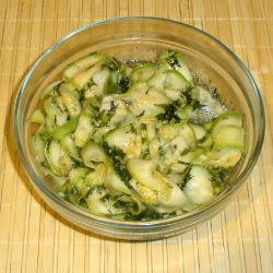 Рецепт: Маринованные кабачки с зеленью