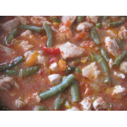 Рецепт: Куриное филе в томатно-соевом соесе с овощами