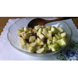 Рецепт: Творог с яблоком, грушей и виноградом