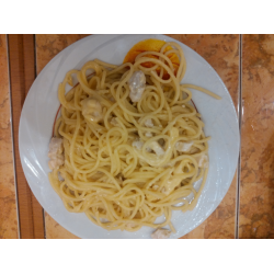 Рецепт: Спагетти в сливочном соусе с куриным филе