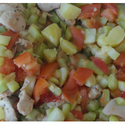 Рецепт: Куриная грудка с овощами и картофелем