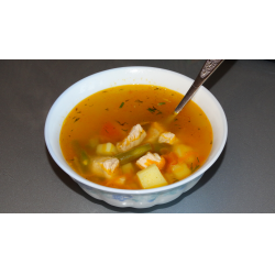 Рецепт: Суп из зеленой фасоли со свининой