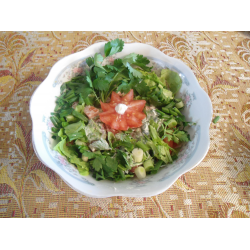 Рецепт: Салат с помидорами и зеленью "Июньский"