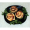 Фото Розочки из слоеного теста с баклажаном, помидорами и сыром