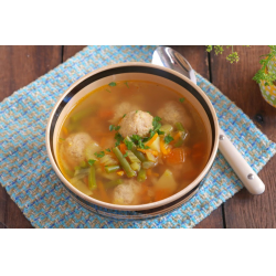 Рецепт: Суп из зеленой фасоли с фрикадельками