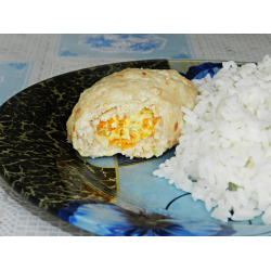 Рецепт: Куриные зразы с омлетом и овощами на пару