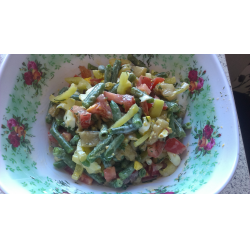 Рецепт: Салат из стручковой фасоли и баклажанов