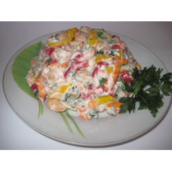 Рецепт: Консервированный салат из фасоли