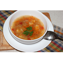 Рецепт: Суп из красной чечевицы с копченой курицей