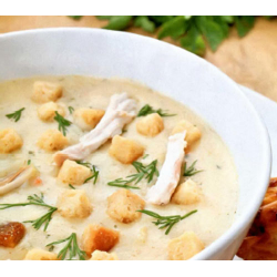 Рецепт: Суп пюре из сушеных грибов и куриной грудки