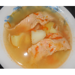 Рецепт: Суп с хребтами красной рыбы