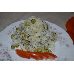 Рецепт: Салат из черной редьки с зеленым горошком