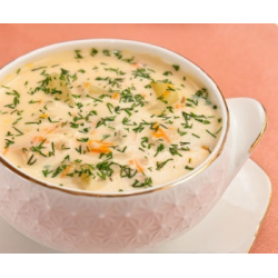 Рецепт: Сырный суп с сухариками