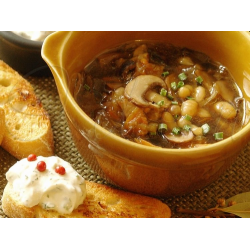 Рецепт: Постный суп с фасолью и грибами