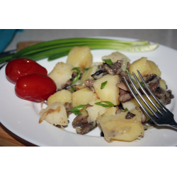 Рецепт: Отварной картофель с грибами