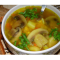 Фото Картофельный суп с грибами, зеленым горошком и куриным филе